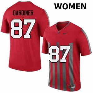 Women's Ohio State Buckeyes #87 Ellijah Gardiner Throwback Nike NCAA College Football Jersey In Stock MBY5744DW